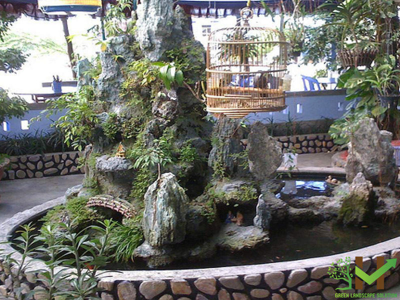 Hòn Non Bộ Thác Nước Hồ Cá cảnh đẹp