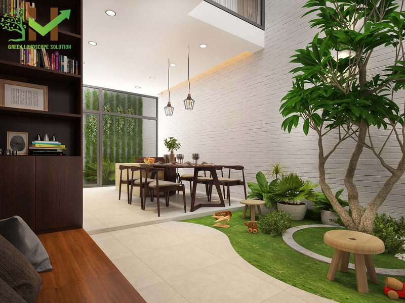 Thiết kế, thi công sân vườn cho nhà ống hiện đại 1