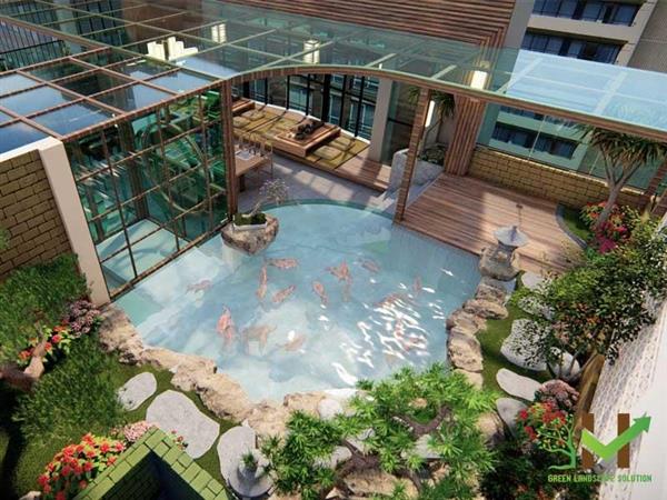 Thiết kế vườn trên sân thượng, Penhouse Mr.Quỳnh - Chung cư Skyline Hà Đông
