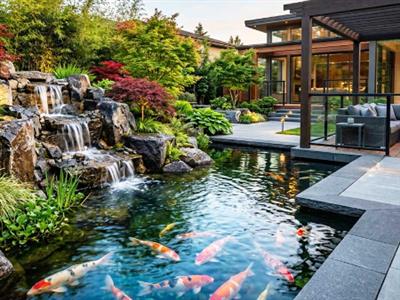 Hồ cá koi và tài lộc – Biểu tượng của thịnh vượng và đẳng cấp sống