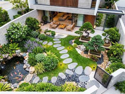 Nghệ thuật thiết kế lối đi bước dạo sân vườn đánh thức mọi giác quan | Sơn Kim Việt Nam